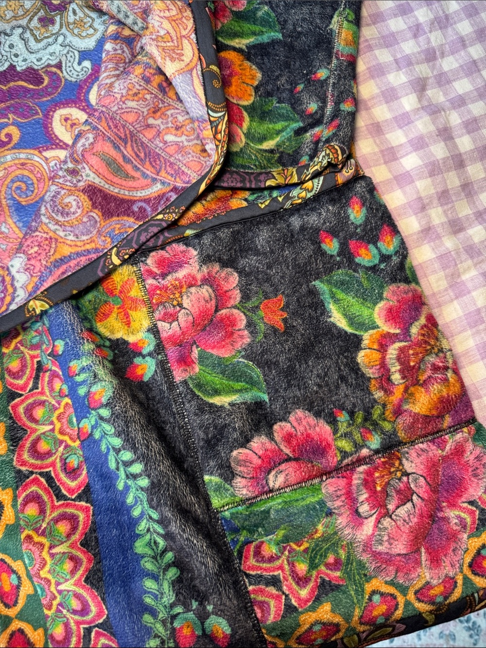 Johnny Was Floral Hooded Sherpa Jacket - Picture 4 of 7